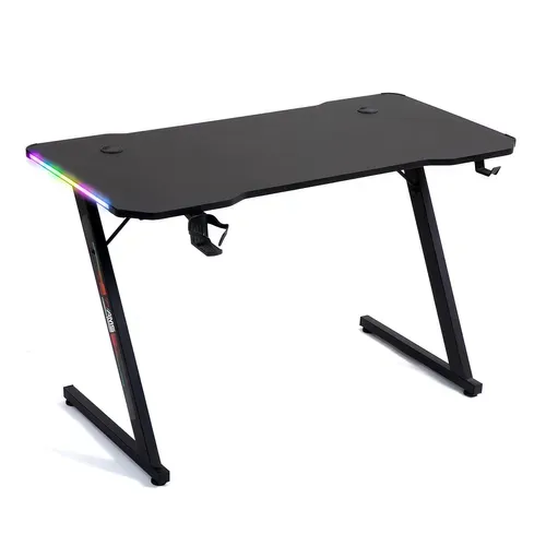 Bureau Gamer Gamerdesk 120z-led Retroéclairage Rgb - 1m20 - Style Carbone - Télécommande