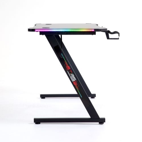 Bureau Gamer Gamerdesk 120z-led Retroéclairage Rgb - 1m20 - Style Carbone - Télécommande