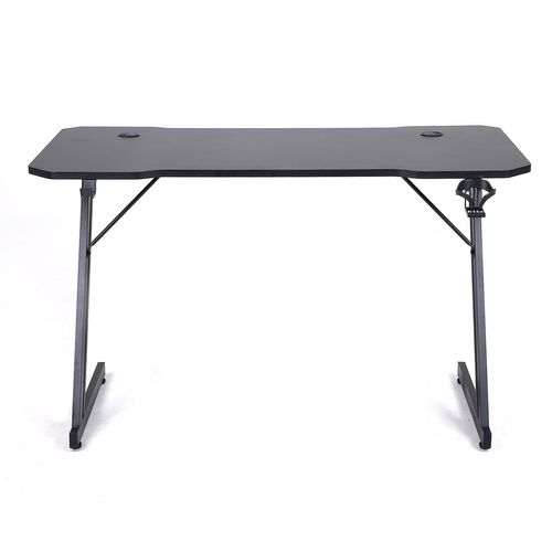 Bureau Gamer Ams-desk120-2z-black - Largeur 1m20 - Style Carbone - Porte Gobelet et Casque