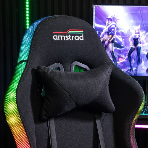 Ams-led-fusion-bk Fauteuil / Chaise De Bureau Gamer Noir - Eclairage LED 366 Effets Télécommande