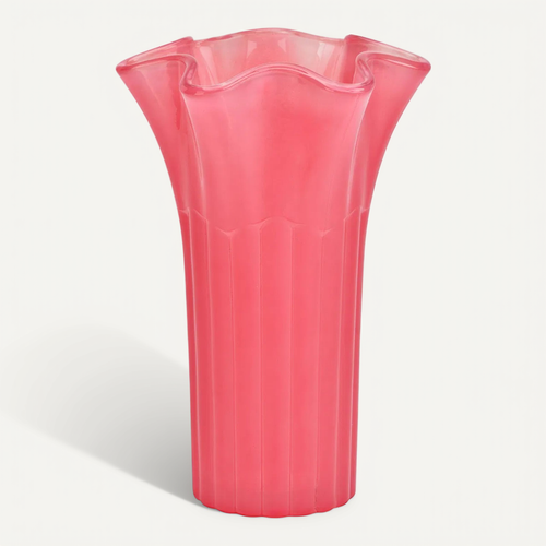 Vase En Verre Rose 16 X 25 X 16 Cm