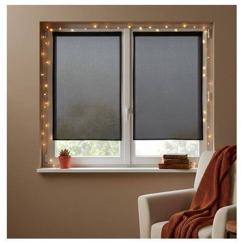 Paire De Rideaux Voile 60 X 120 Cm Brise Bise Noir