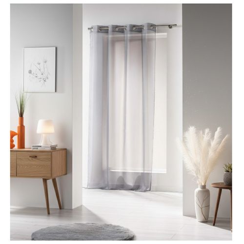 Panneau à Oeillets Voile Uni 140 X 240 Cm Voiline Gris