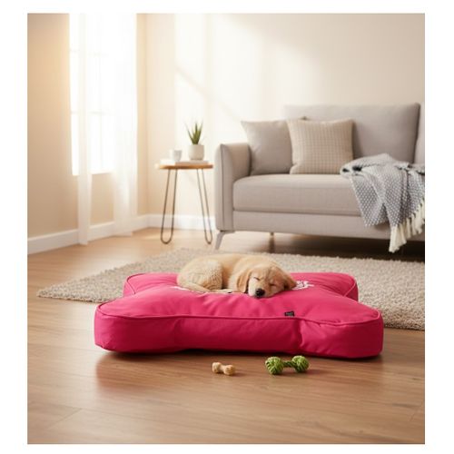 Coussin Déhoussable Pour Chien En Forme D'os 100 X 70 X 15 Cm Rose