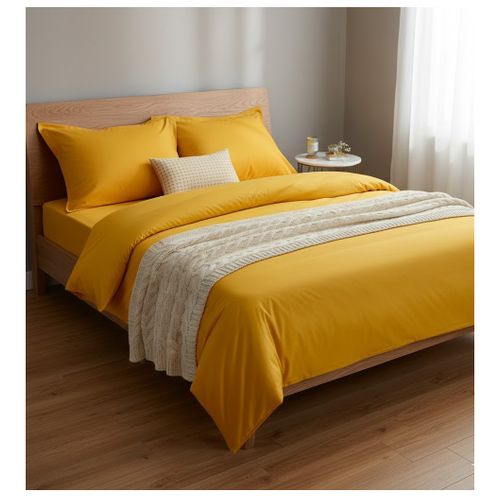 Drap Plat 180 X 290 Cm Contemporain Ocre