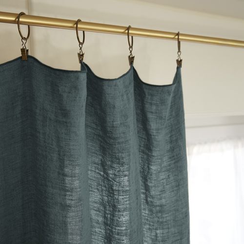 Rideau Ajustable En Lin 140 X 270 Cm Soline Ardoise