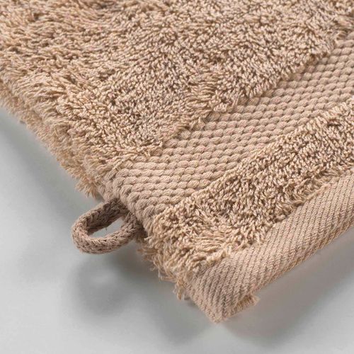 Lot De 2 Gants De Toilette 15 X 21 Cm Elegante Uni Noisette