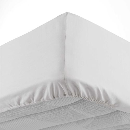 Drap Housse En Coton 90 X 190 Cm Line Blanc