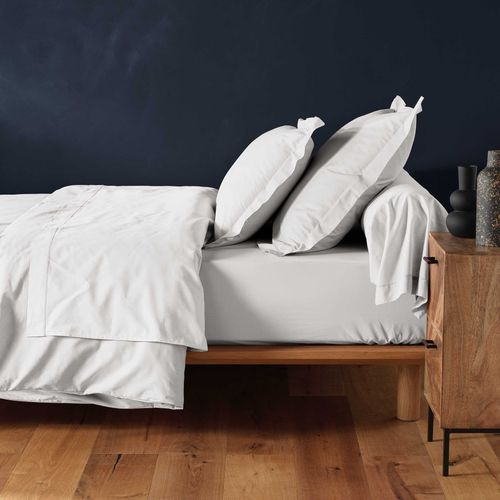 Drap Housse En Coton 90 X 190 Cm Line Blanc
