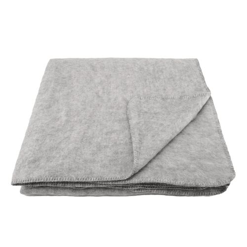 Couverture Chaude Laine Et Mohair - 240x260 Cm - Gris Clair