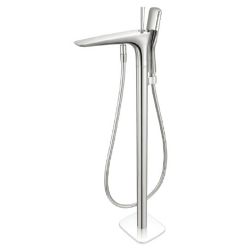 Robinet De Baignoire Sur Pied HUDOR Erymanthe - Chromé - Mitigeur Sol Chromé