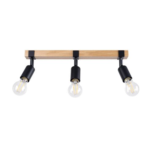 Plafonnier En Acier/bois - Naos - Bois Noir - Ip20 - Max 15w LED - E27 - Style Moderne