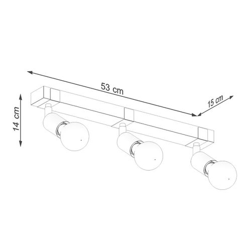Plafonnier En Acier/bois - Naos - Bois Noir - Ip20 - Max 15w LED - E27 - Style Moderne