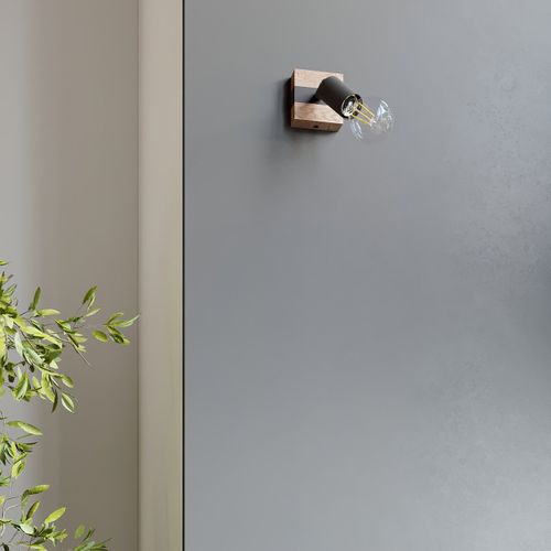 Plafonnier En Acier/bois - Naos - Bois Noir - Ip20 - Max 15w LED - E27 - Style Moderne