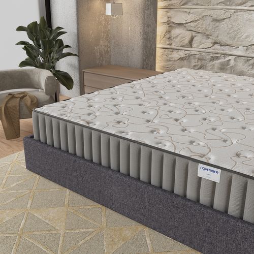 Ensemble 140x190 cm, Lit coffre + Matelas mousse, ép.22cm, accueil mémoire de forme