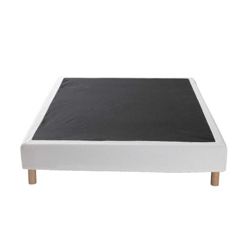 Cache-sommier Bouclette Intégral Blanc 140x190 Cm