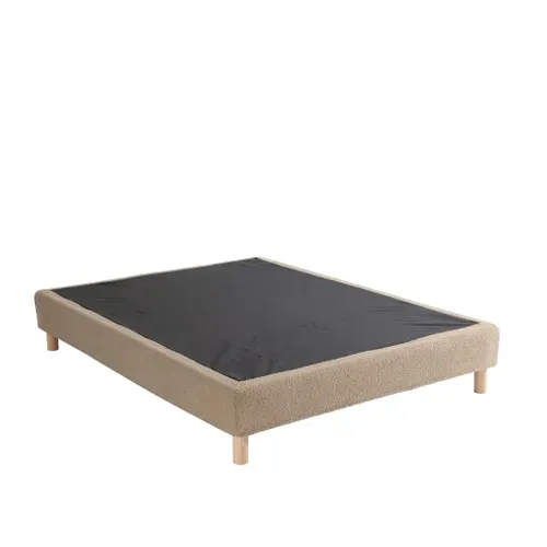 Cache-sommier Bouclette Intégral Beige 160x200 Cm