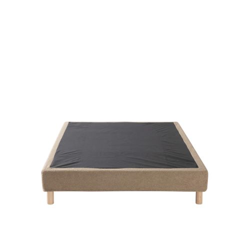 Cache-sommier Bouclette Intégral Beige 160x200 Cm