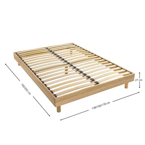 Sommier Kit En Bois Massif 13 Cm Noisette 140x200