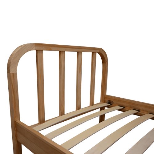 Lit En Pin Massif Avec Tête De Lit Arrondie Bois 90x200