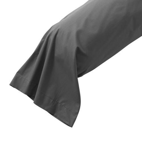 Taie De Traversin Coton Percale Anthracite 140 Cm