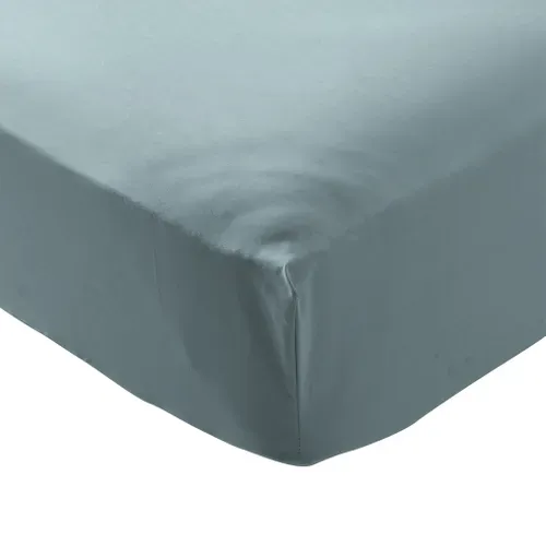 Drap Housse Coton Percale Bleu Bonnet 30 Cm 80x190 Cm