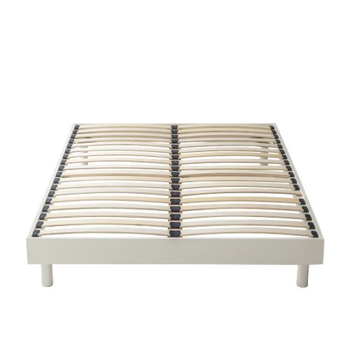 Sommier Kit En Bois Massif 13 Cm Blanc Cassé 140x190