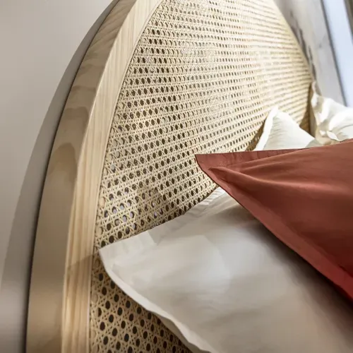 Tête De Lit Cannage Arrondie, Coloris Naturel Anna 140 Cm