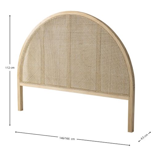 Tête De Lit Cannage Arrondie, Coloris Naturel Anna 160 Cm