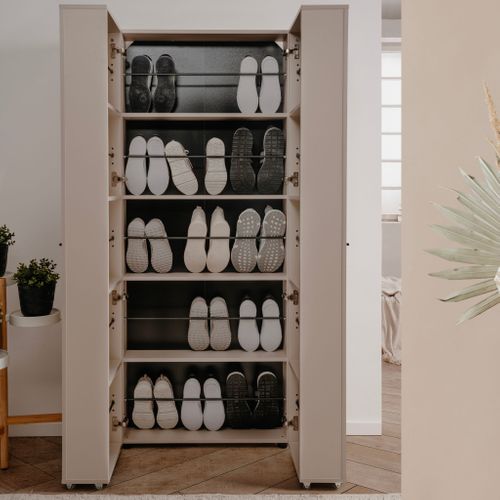 Meuble à Chaussures 2 Portes 35 Paires Beige