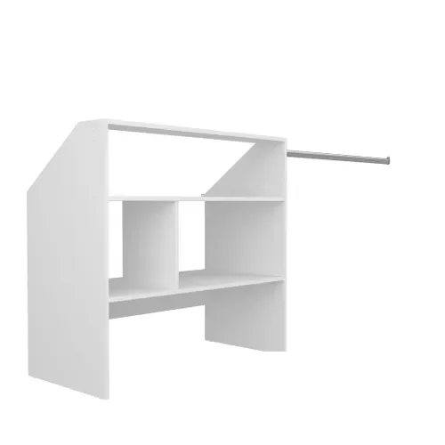 Dressing Sous Pente Avec Niches Et Penderie Blanc