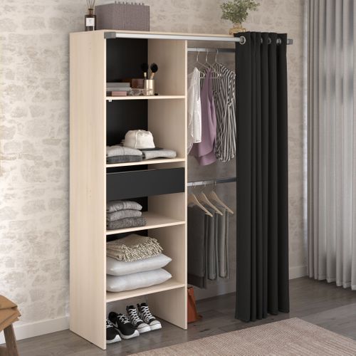 Dressing Une Colonne Avec 4 Niches Et Un Tiroir 182 Cm Noir