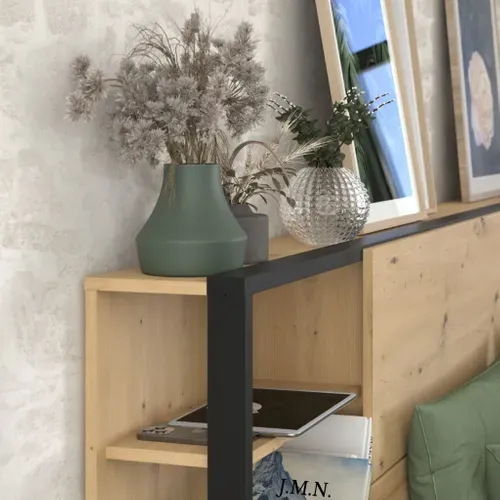 Tête De Lit Avec Étagères Et Chevets Noir