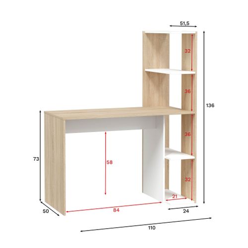 Bureau Réversible Avec étagères Bois Clair