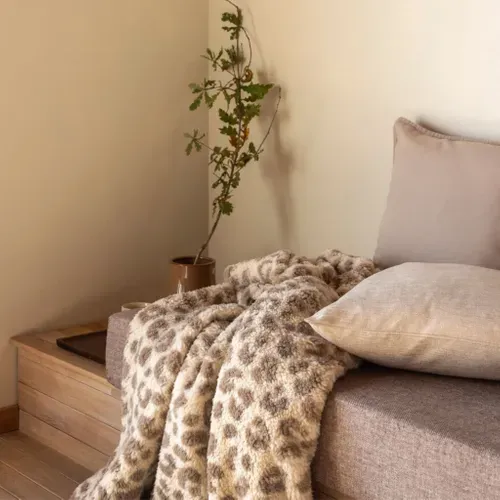 Plaid Chaud Cocooning Beige 130x170 Leofur