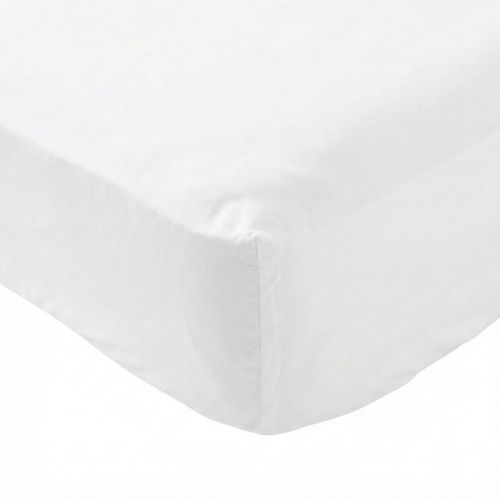 Drap Housse Coton Percale Bonnet 30 Cm Blanc 180x200 Cm