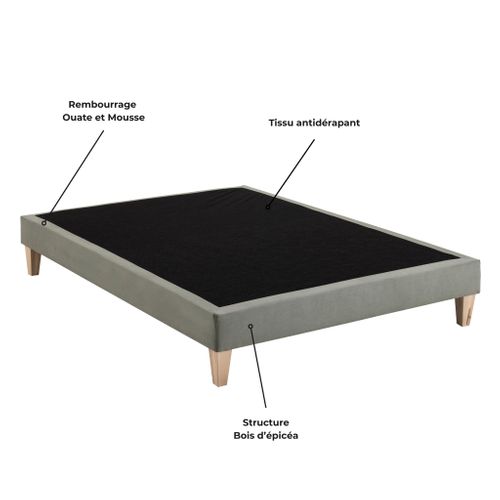 Sommier Tapissier à Lattes Fixes Confort Ferme 15 Cm Astre 180x200 Cm