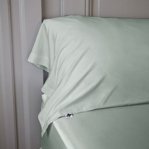 Taie De Traversin En Bambou Uni Vert D'eau 85x185 Cm
