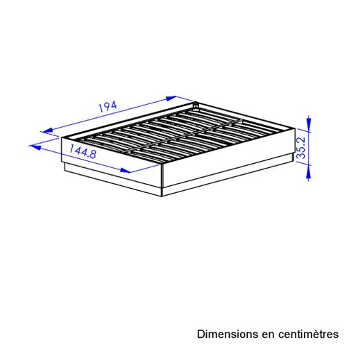 Lit Coffre En Bois Décor Chêne 36 Cm Teddy 140x190 Cm