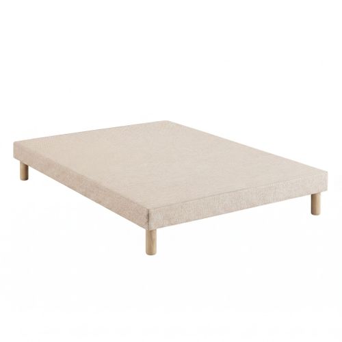 Sommier Tapissier à Lattes 180x200 Cm Lune Hauteur 13 Cm Beige Ivoire