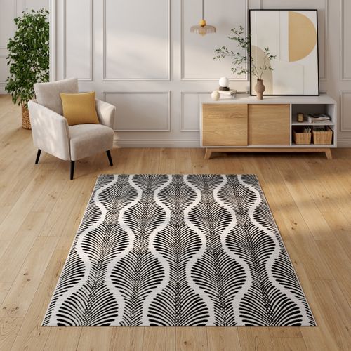 Tapis 160x230 cm GINA Noir vue d'ambiance 1