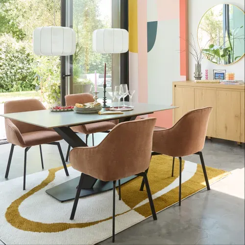 Tapis 160x230 cm MIRANDA Ocre vue d'ambiance 1