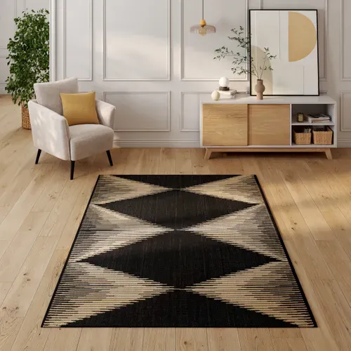 Tapis 160x230 cm FLOREN Noir vue d'ambiance 1