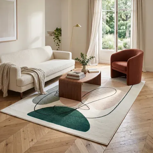 Tapis 160x230 cm SOLANGE Vert vue d'ambiance 1