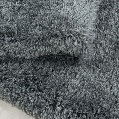 Tapis Rond Confortable Fluffy Gris Clair 80x80 Cm
