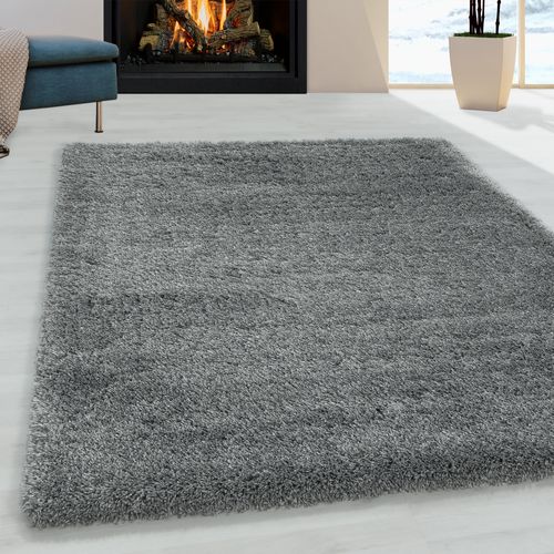 Tapis Rond Confortable Fluffy Gris Clair 80x80 Cm