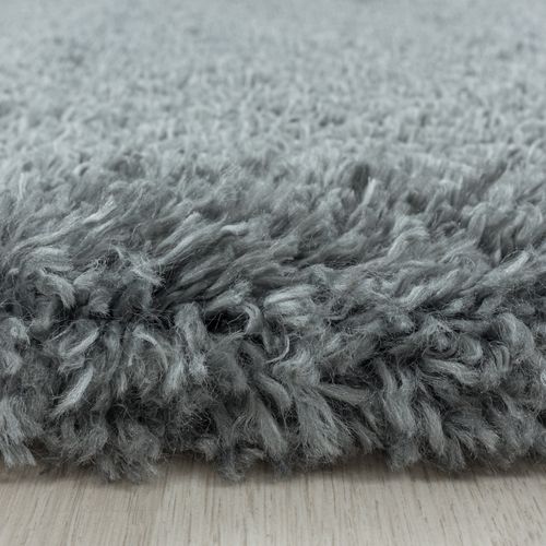 Tapis Rond Confortable Fluffy Gris Clair 80x80 Cm