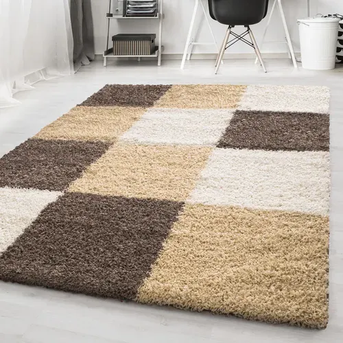 Tapis Motif Damier Odda Moka 160x230 Cm