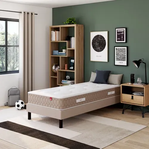 Matelas ressorts 90x200 cm EPEDA CLEMAE 2 avec latex ép.25 cm vue d'ambiance 1