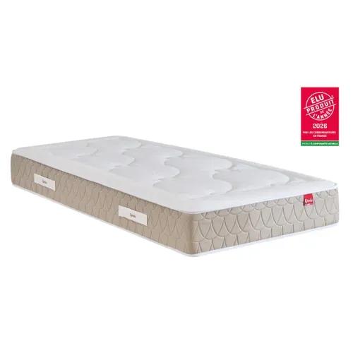 Matelas ressorts 90x200 cm EPEDA CLEMAE 2 avec latex ép.25 cm vue 3/4